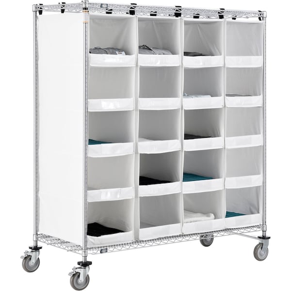 Nexel Stock Picking Truck, Single Sided, 20 Cells, 60inL x 24inW x 69inH, White 800449 - main